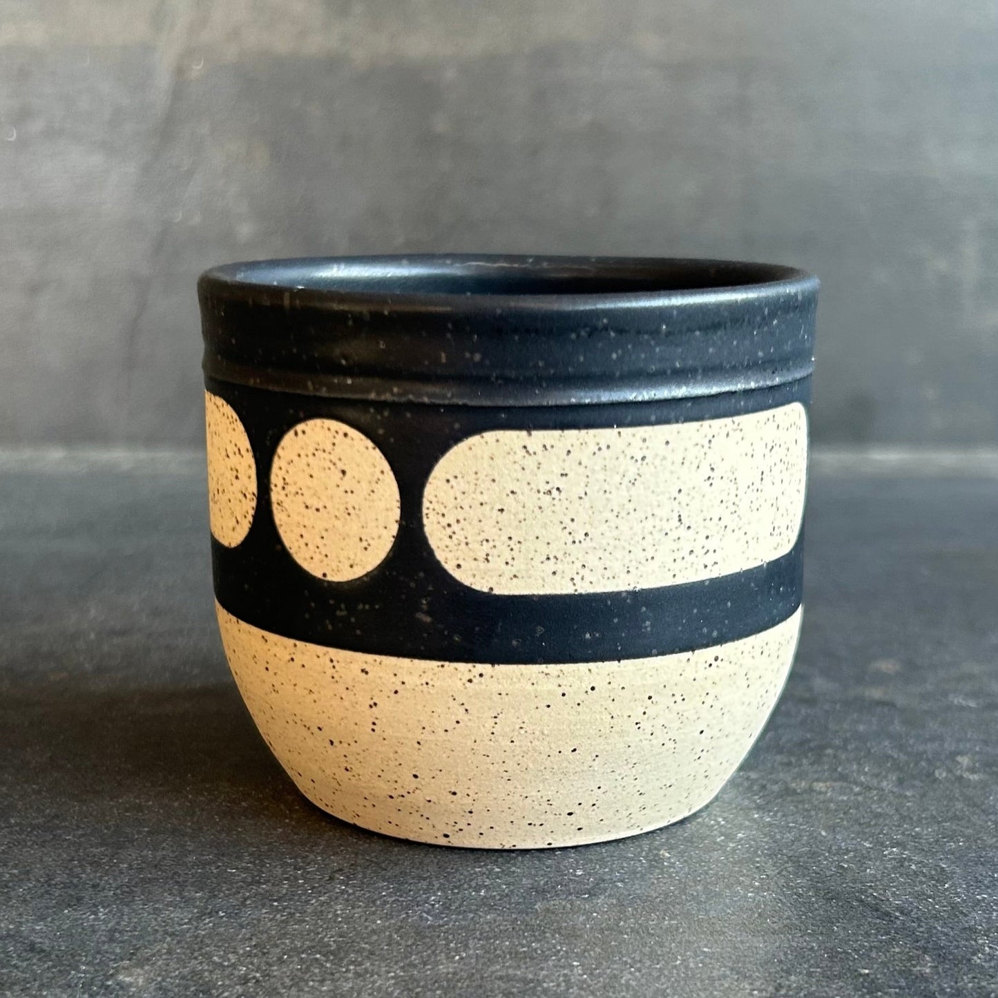 Blob Espresso Cup - Black Matte / White Speckle