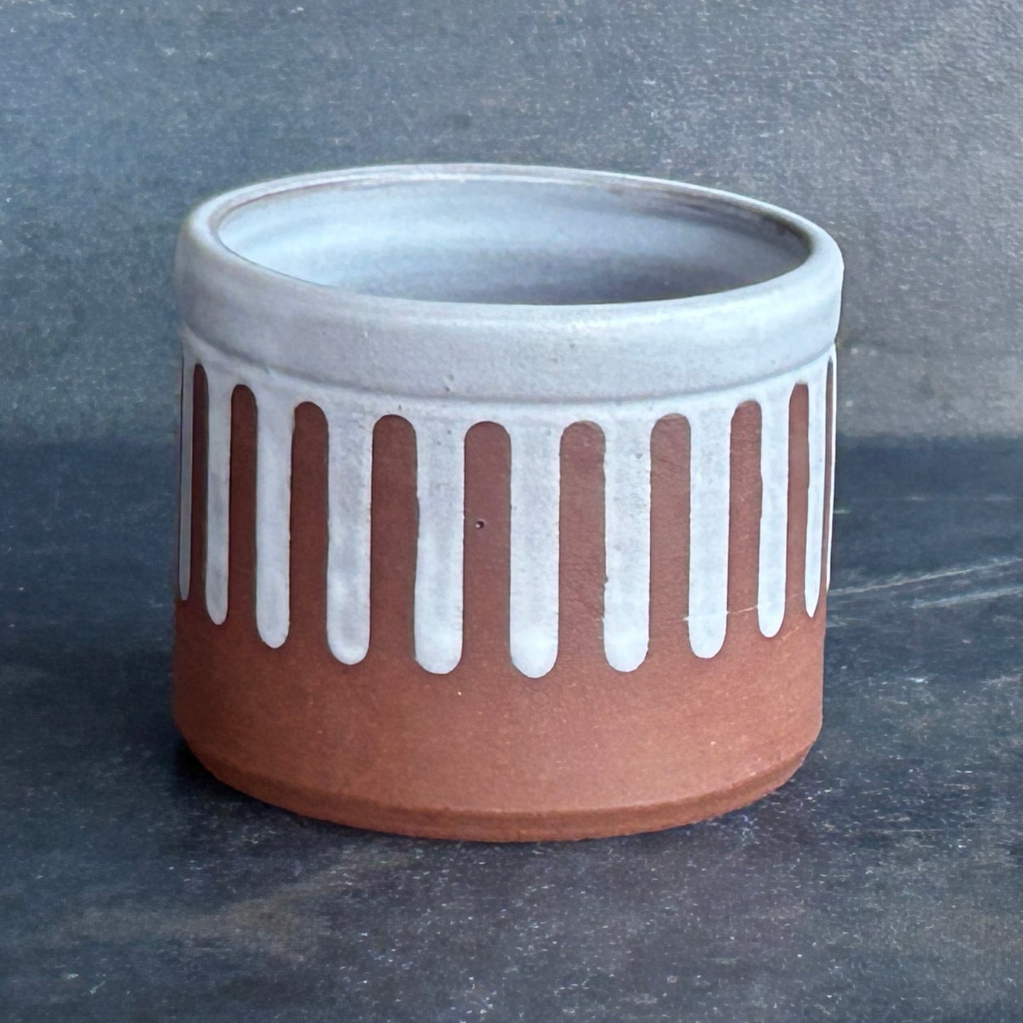 4oz. Drip Cortada Cup - White Matte / Rust