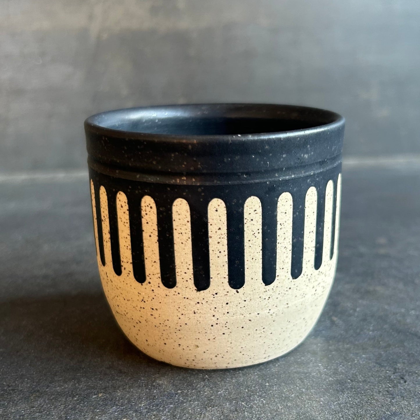 Drip Espresso Cup - Black Matte / White Speckle