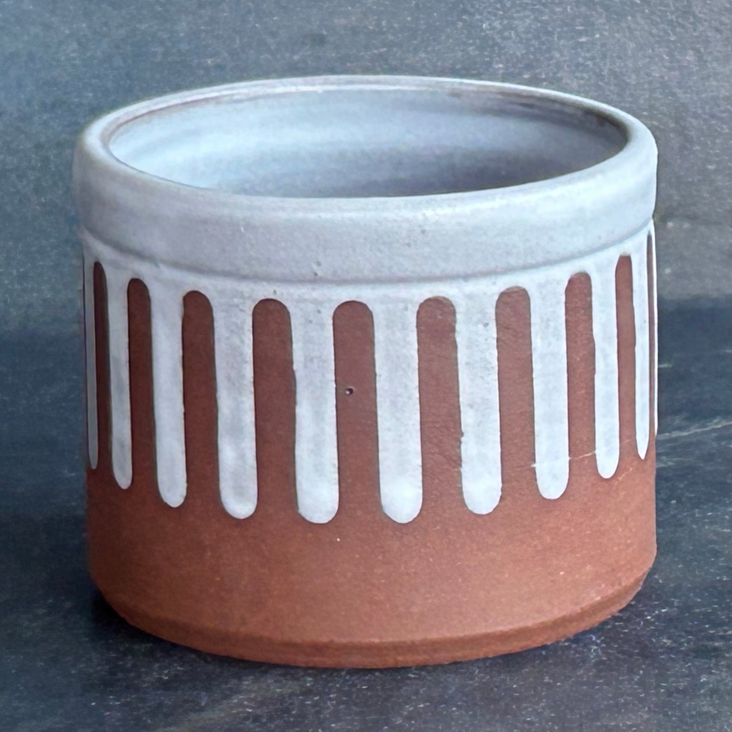 4oz. Drip Cortada Cup - White Matte / Rust