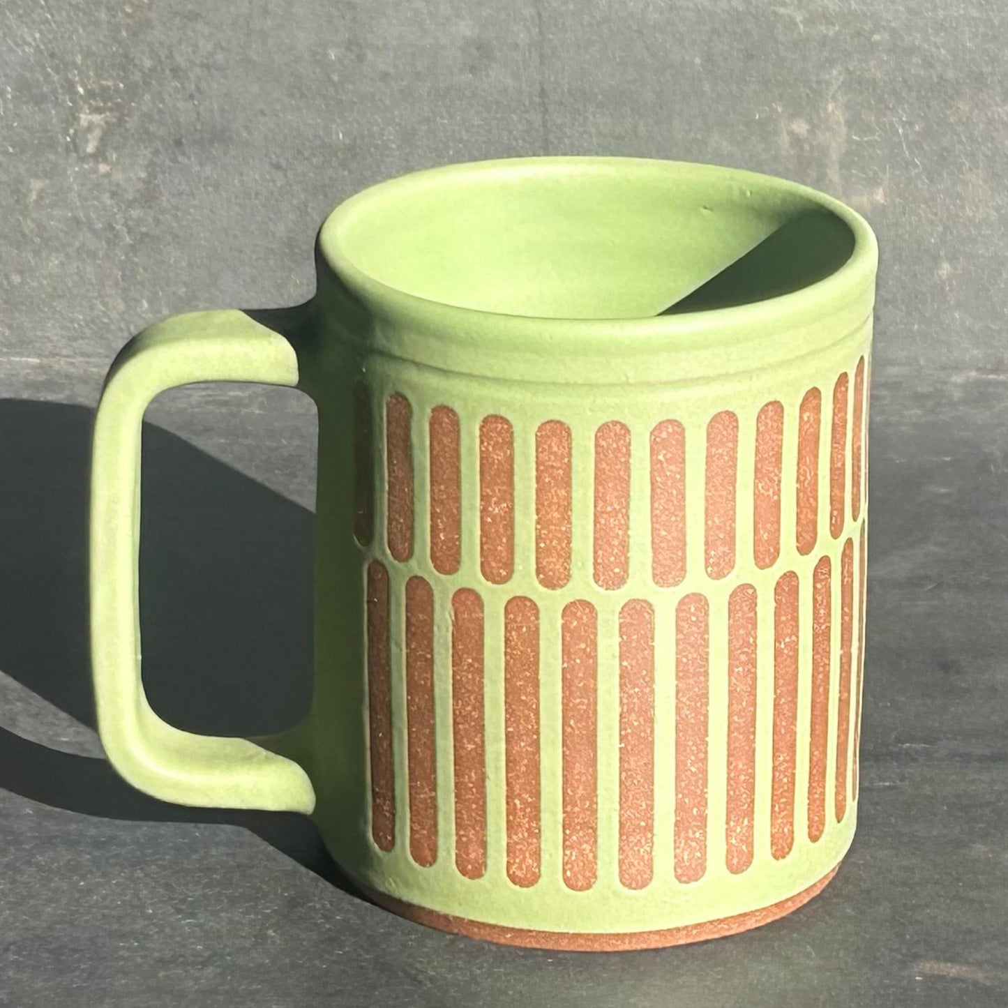 Pattern Mug - Green Matte / Rust
