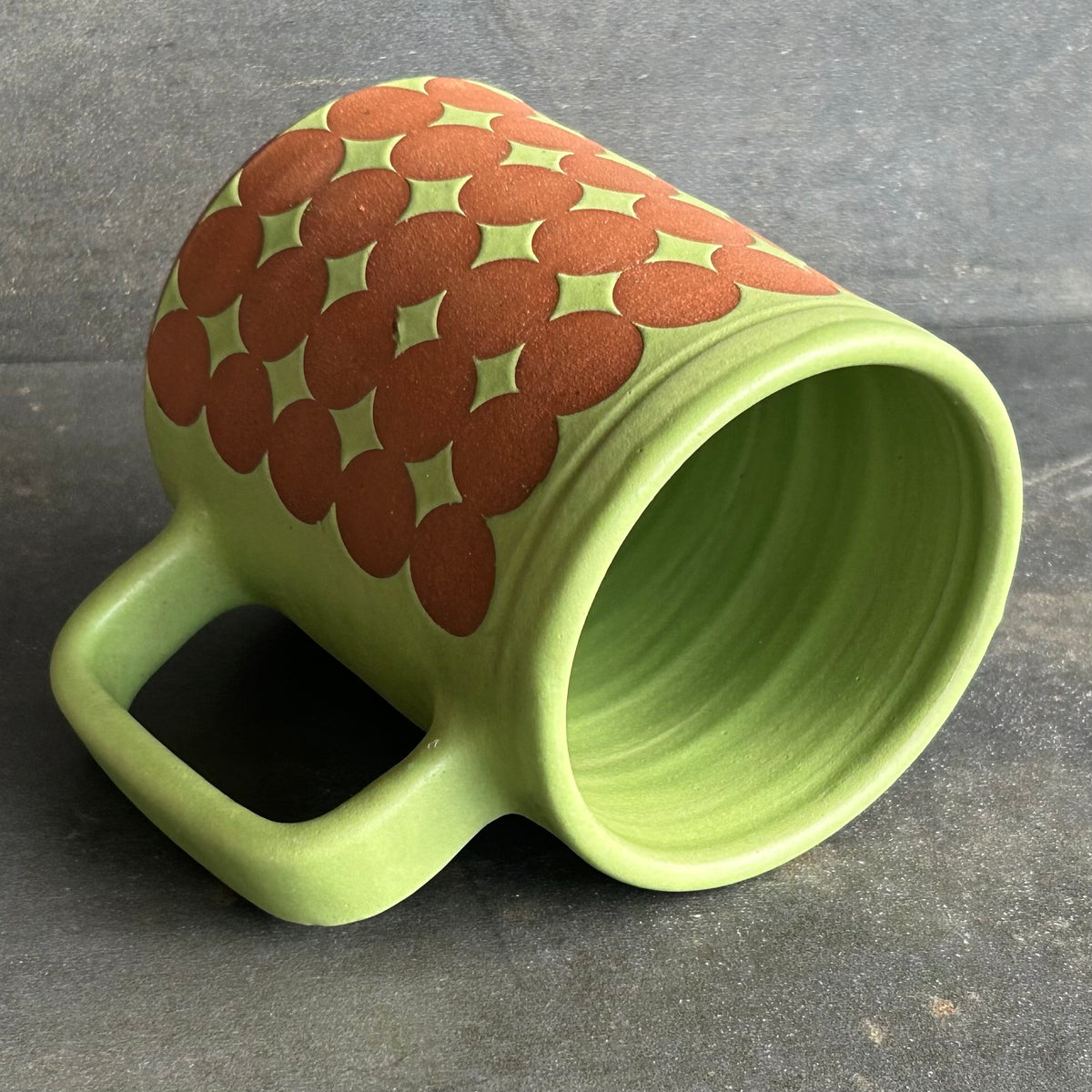 Dots Mug -Green Matte / Rust
