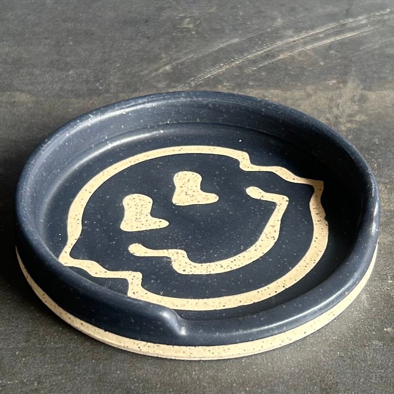 Crazy Face Coaster - Black Matte / Speckled White