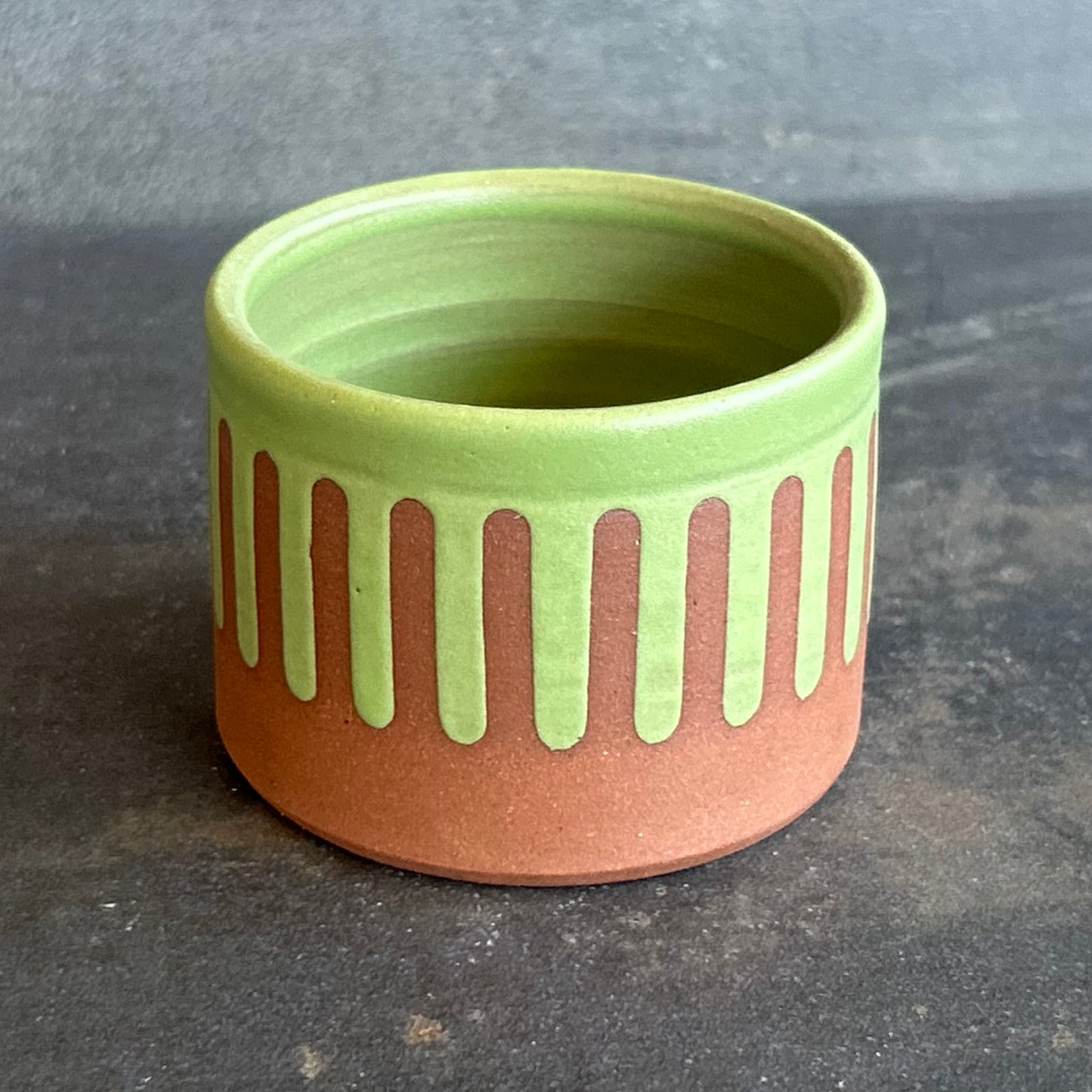 4oz. Drip Cortada Cup - Green Matte / Rust