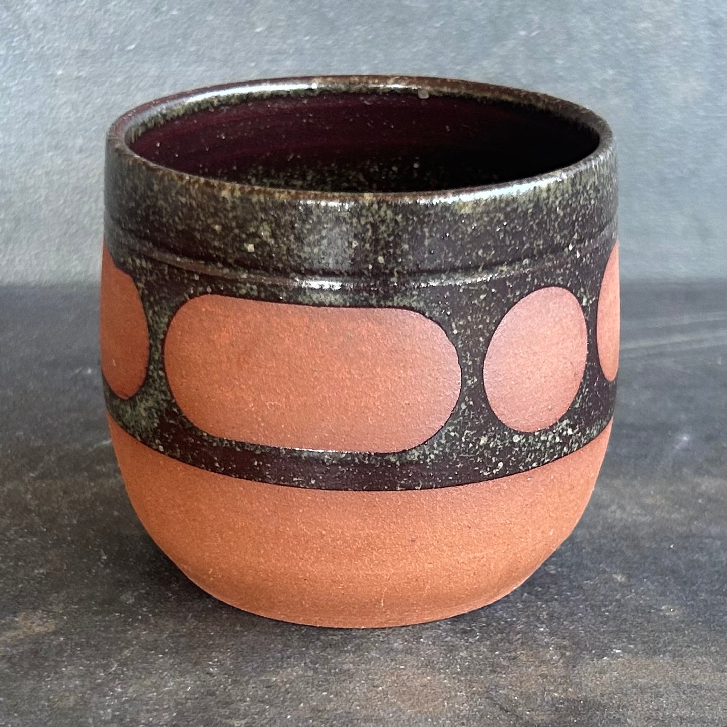 8oz Blob Cup - Temmoku / Rust