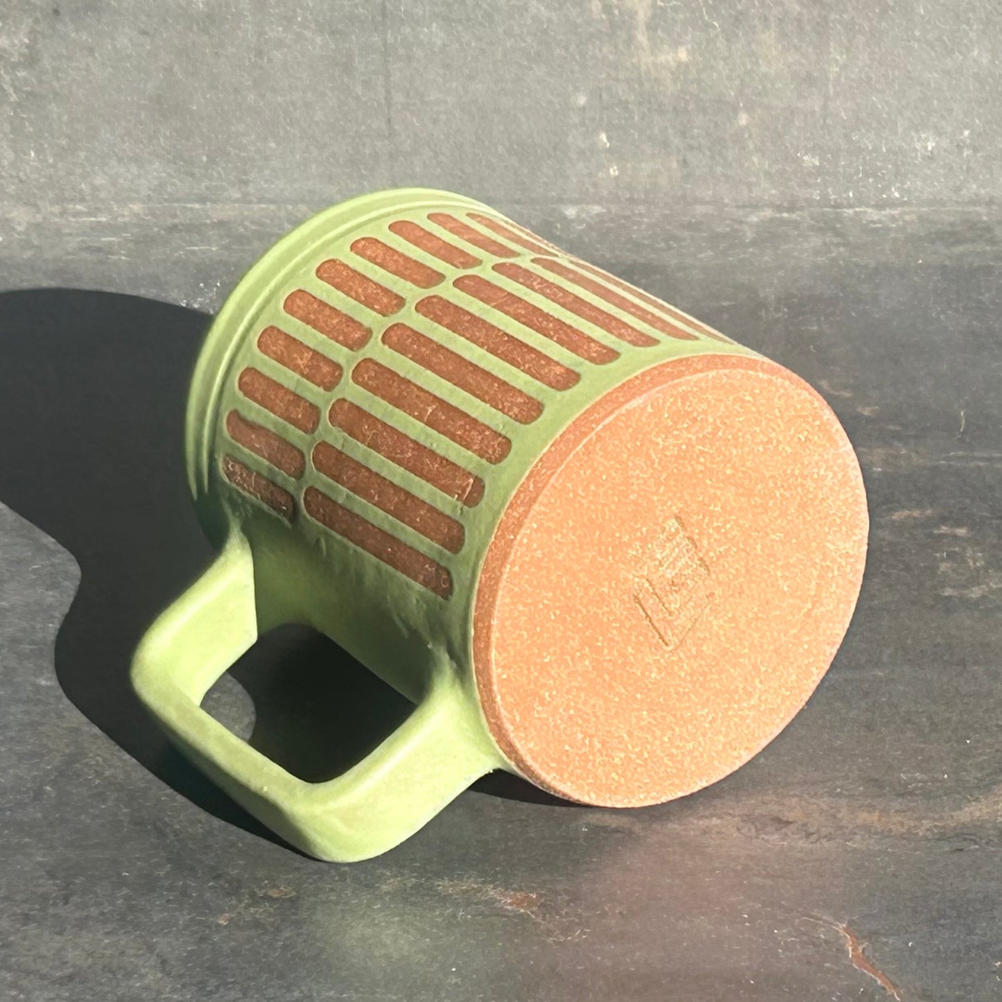 Pattern Mug - Green Matte / Rust
