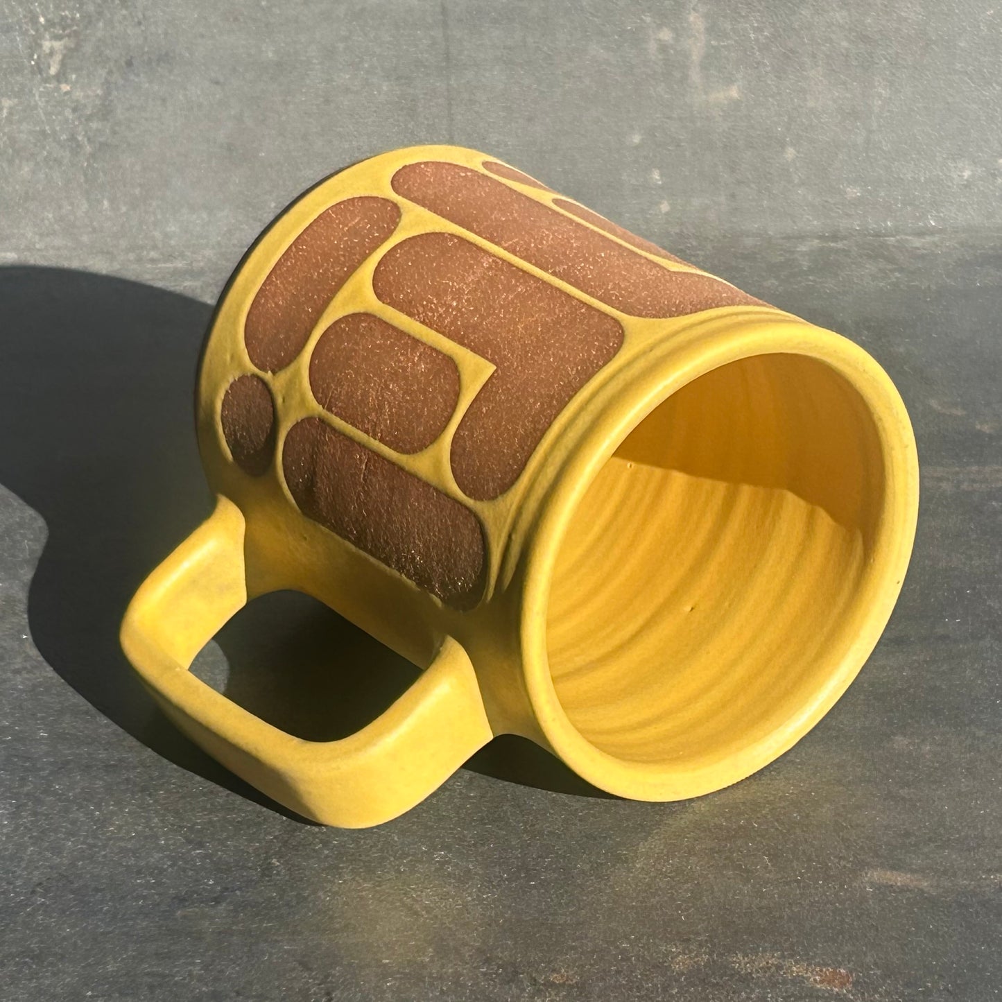 Blob Mug - Yellow Matte / Rust