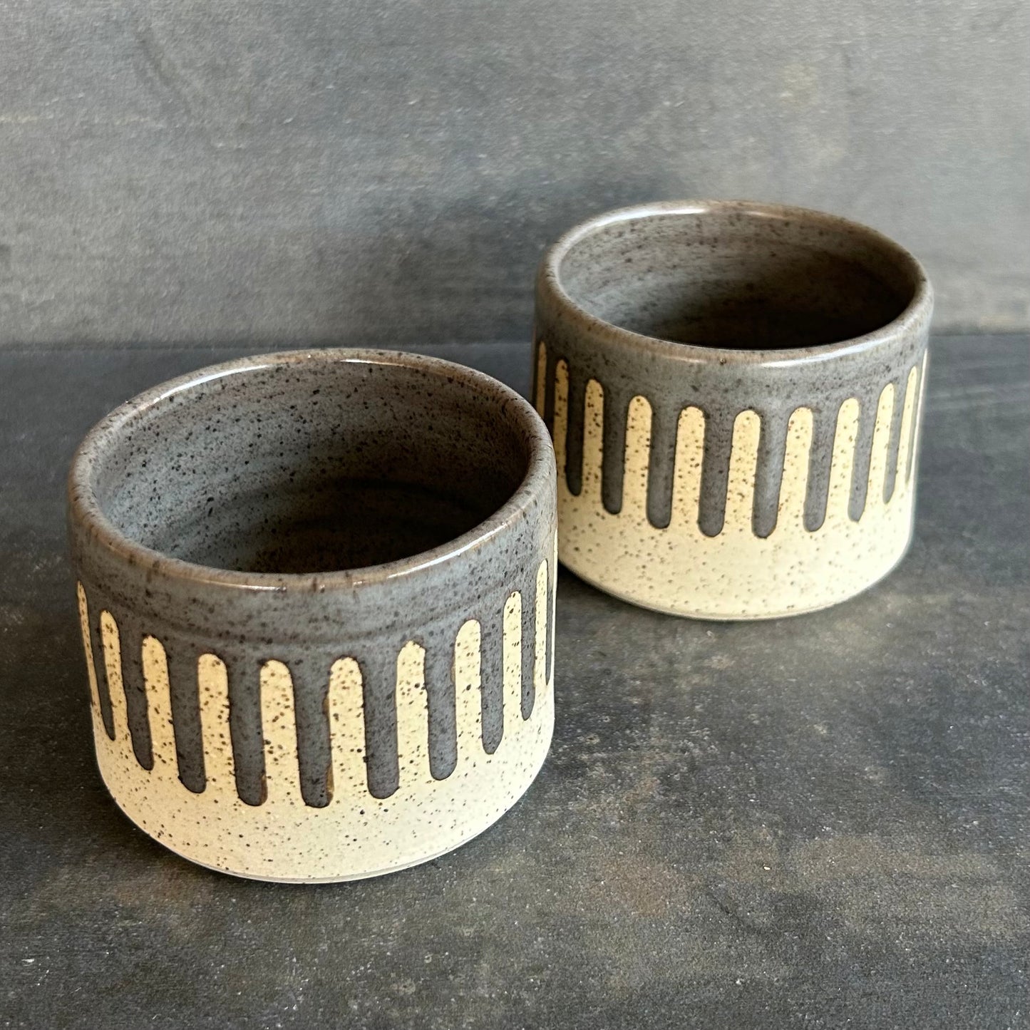 4oz. Drip Cortada Cup - Gray / Speckled White