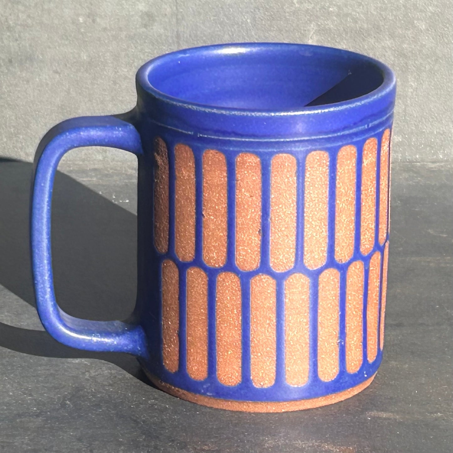Pattern Mug - Blue Matte / Rust