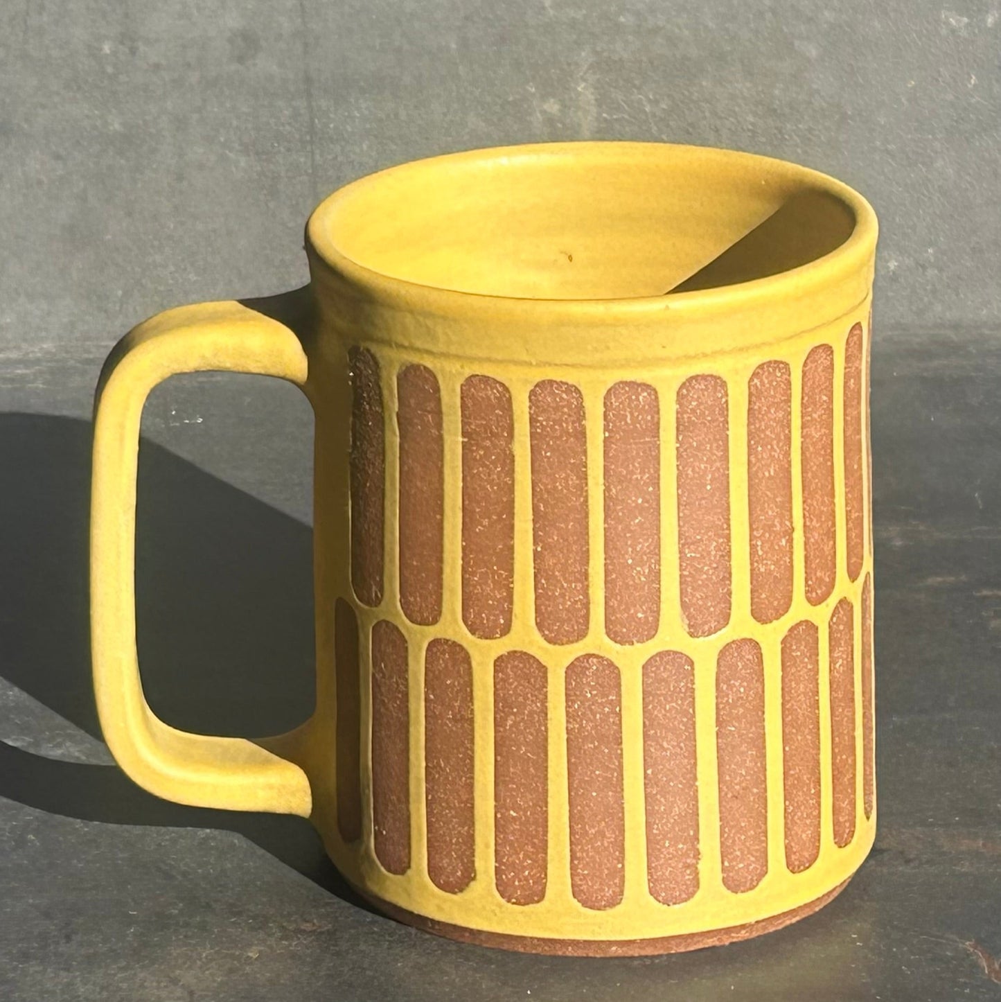Pattern Mug - Yellow Matte / Rust