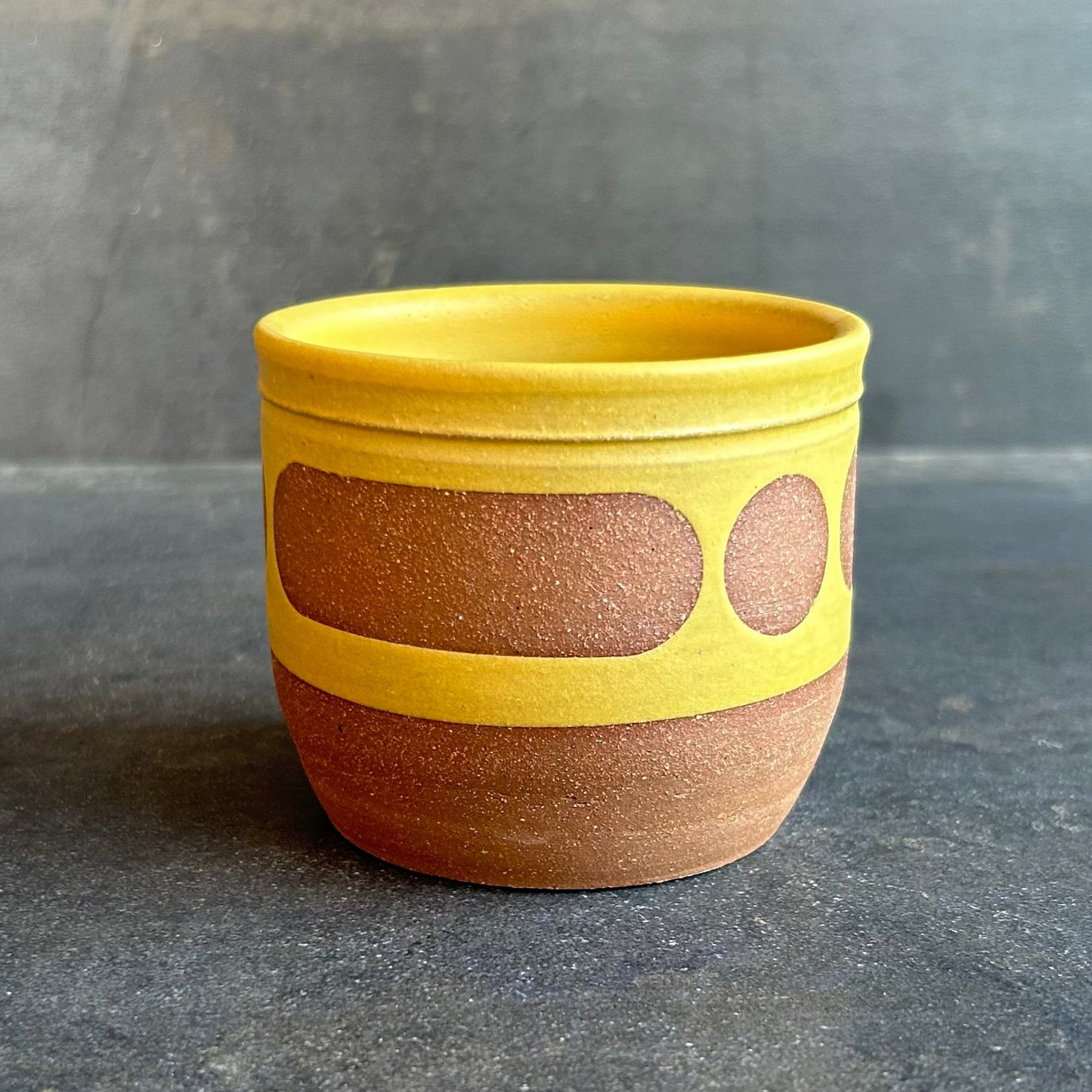 Blob Espresso Cup - Yellow Matte / Rust