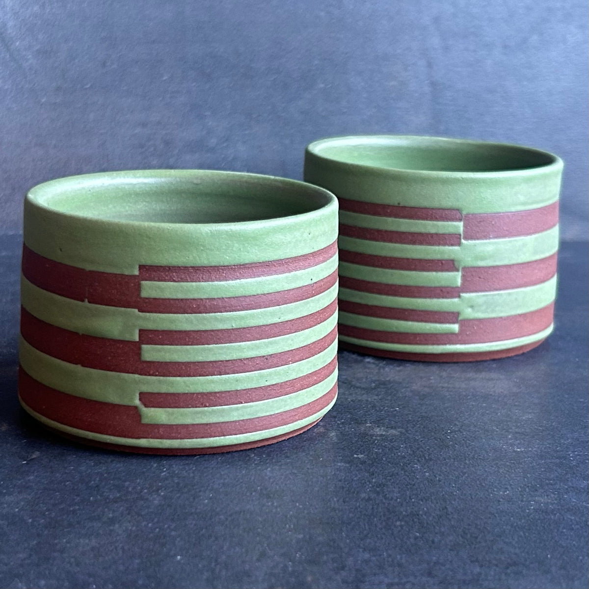 4oz. Stripe Cortada Cup - Green