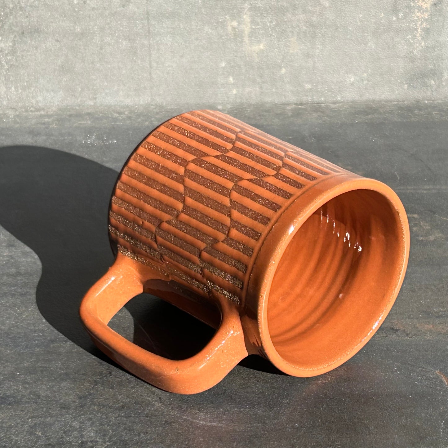 Wavy Stripe Mug - Pumpkin / Rust