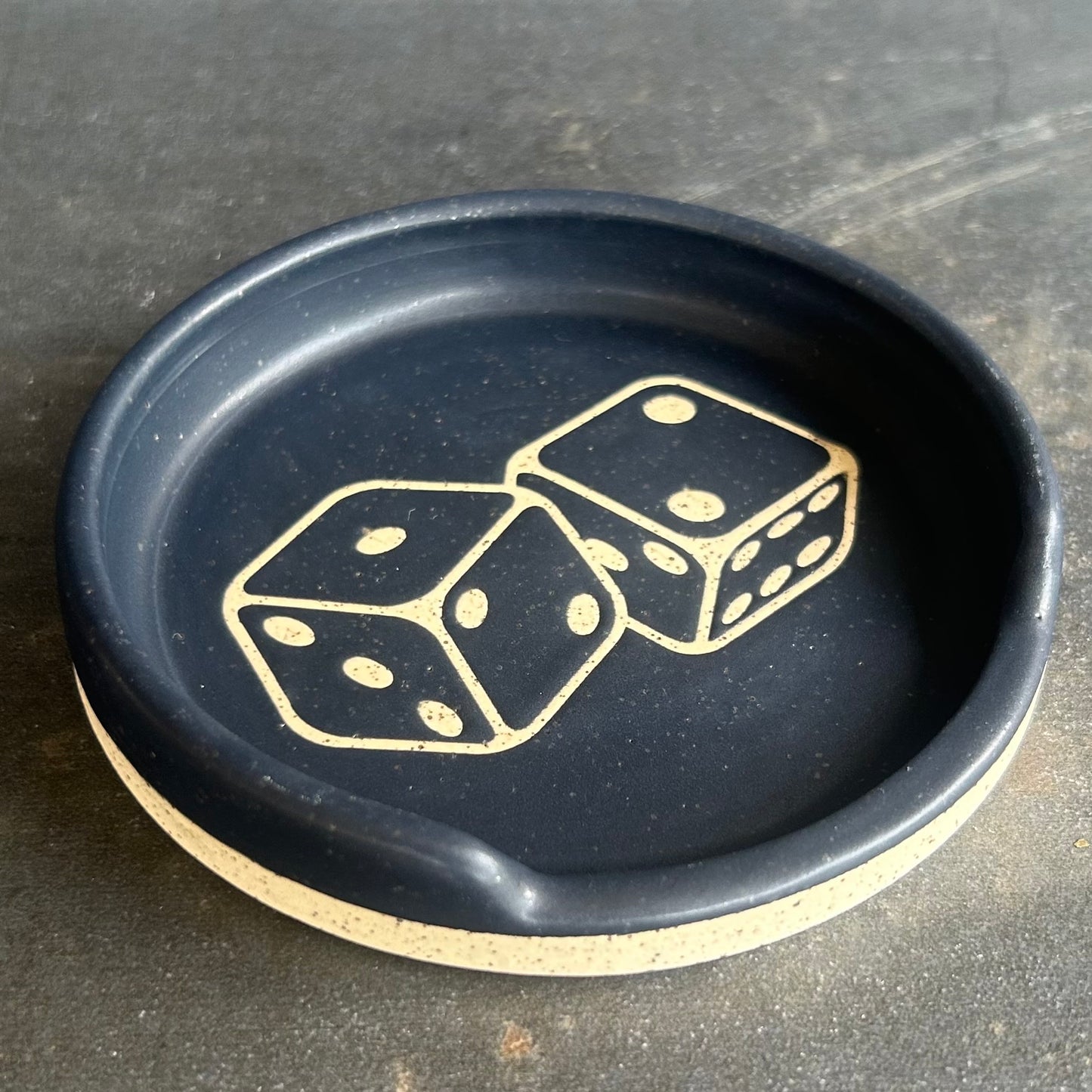 Dice Coaster - Black Matte / White Speckle