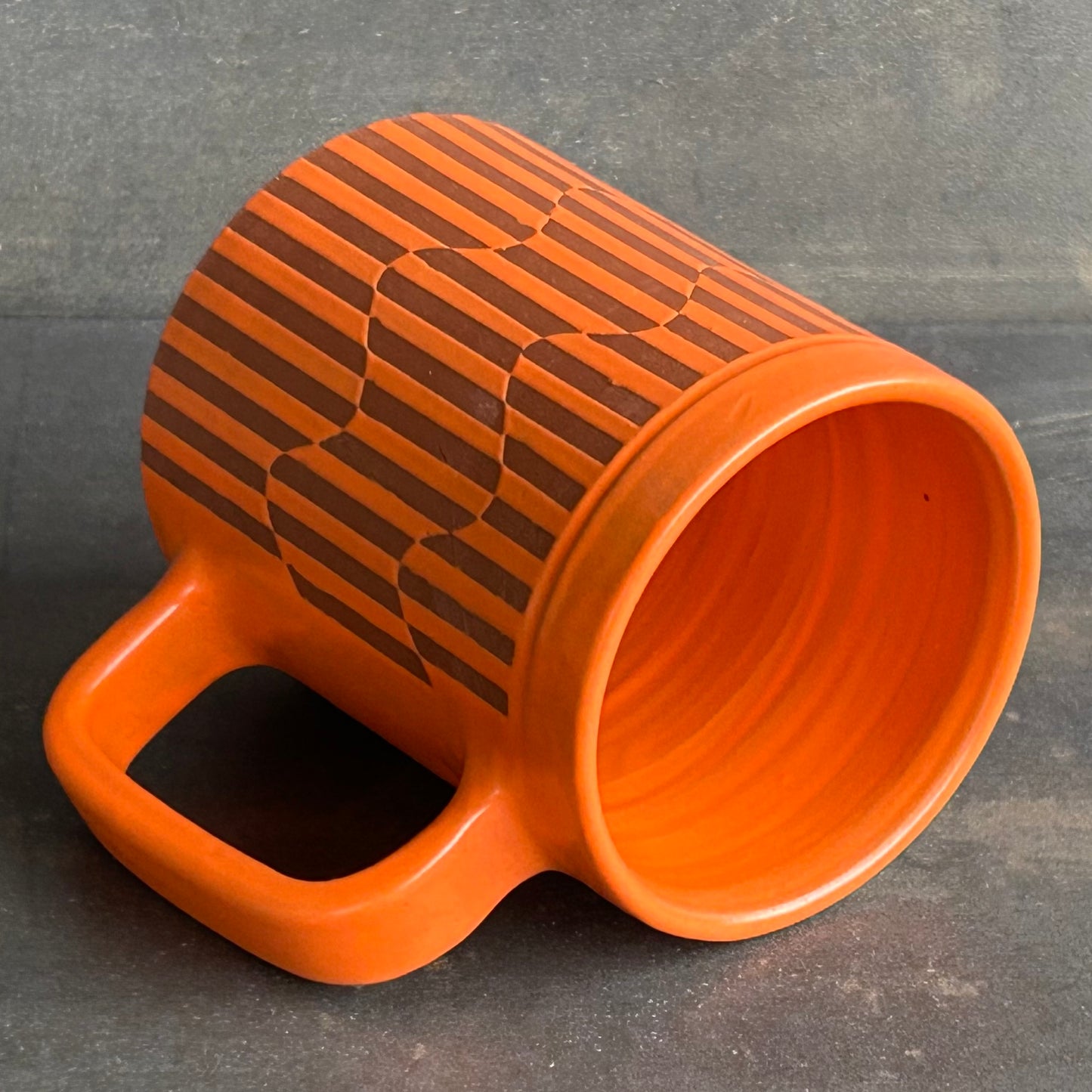 Wavy Stripe Mug - Orange / Rust