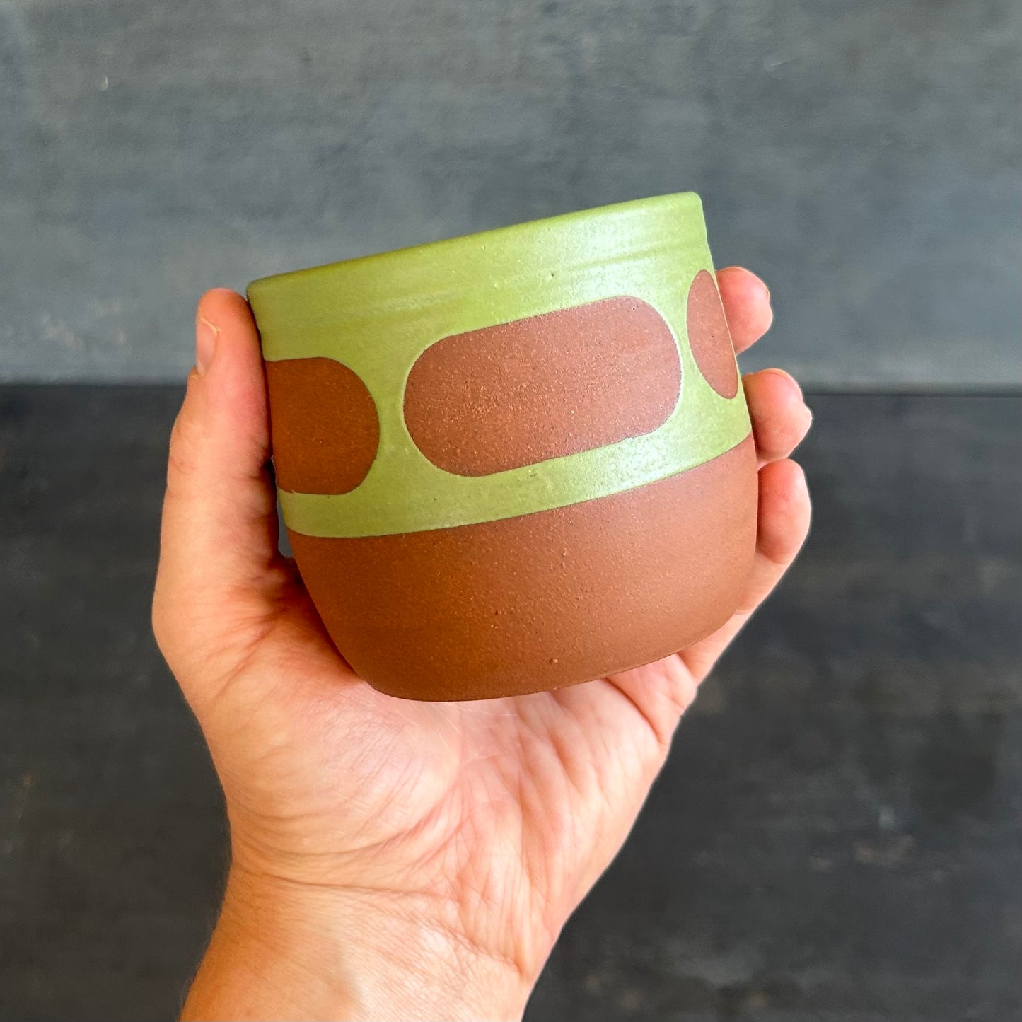 8oz Blob Cup - Green Matte / Rust