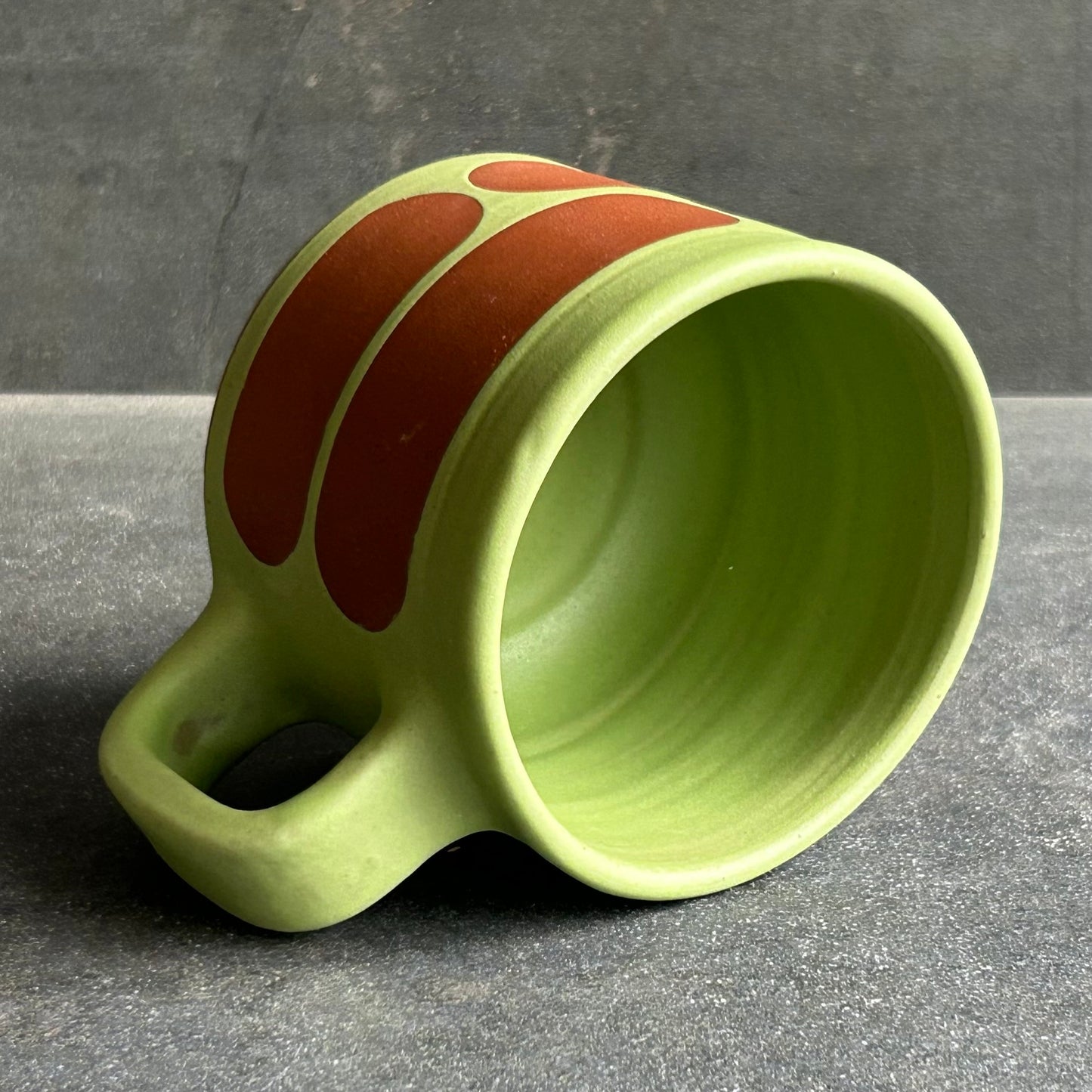 Mini Blob Mug - Green Matte / Rust