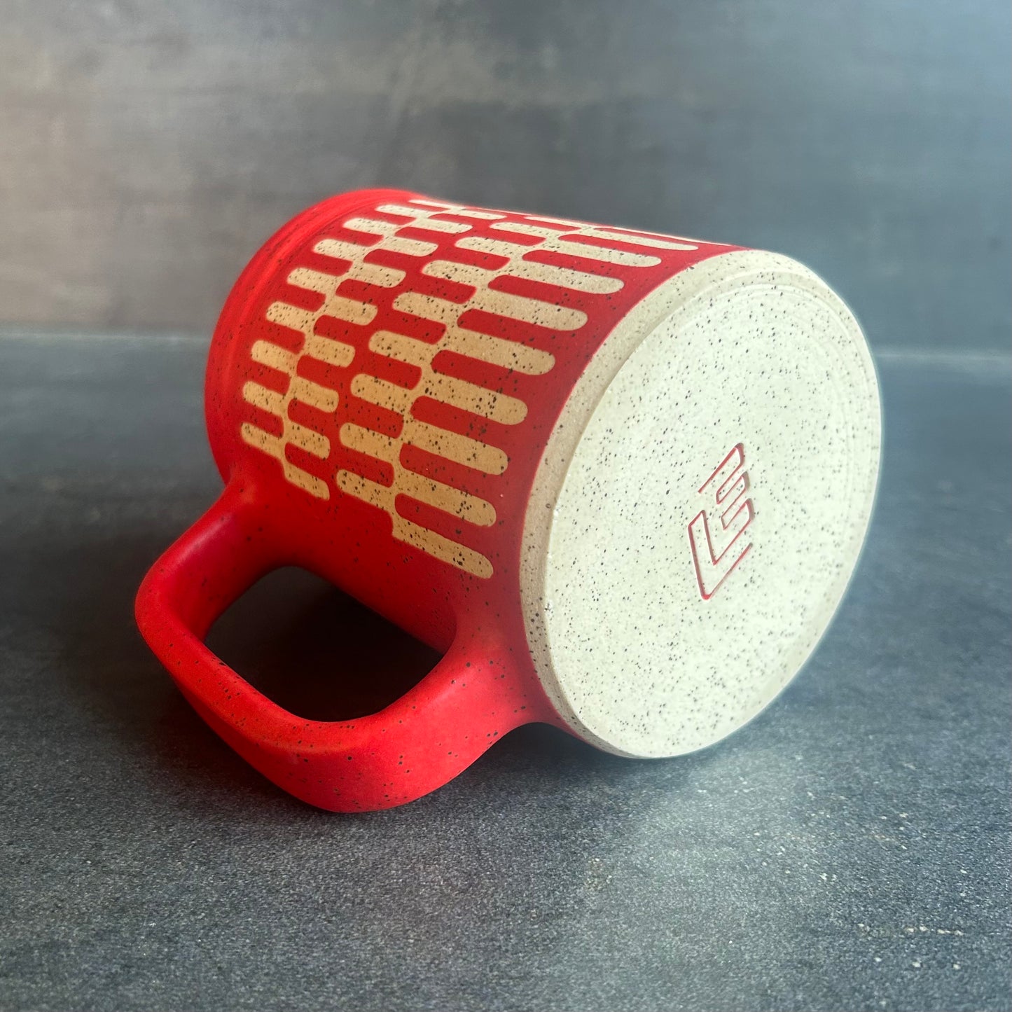 Pattern Mug - Red Matte / Speckled White