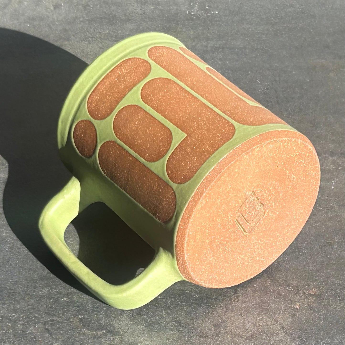 Blob Mug - Green Matte / Rust