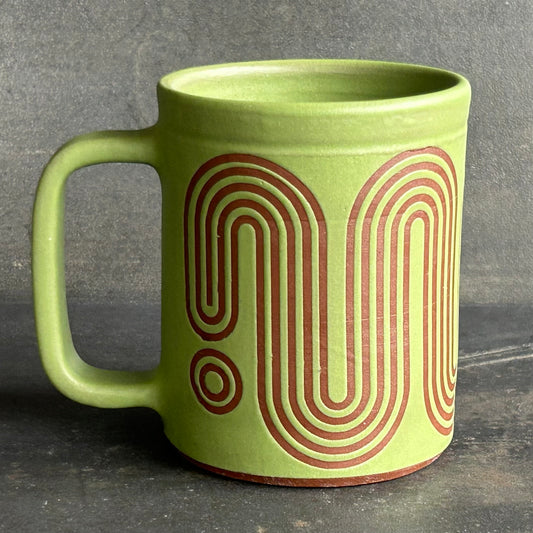 Big Wave Mug - Green Matte / Rust