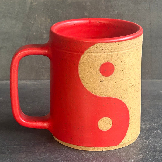 Yin Yang Mug - Red Matte / Speckle Buff