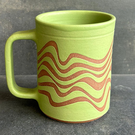 Wave Mug - Green Matte / Rust