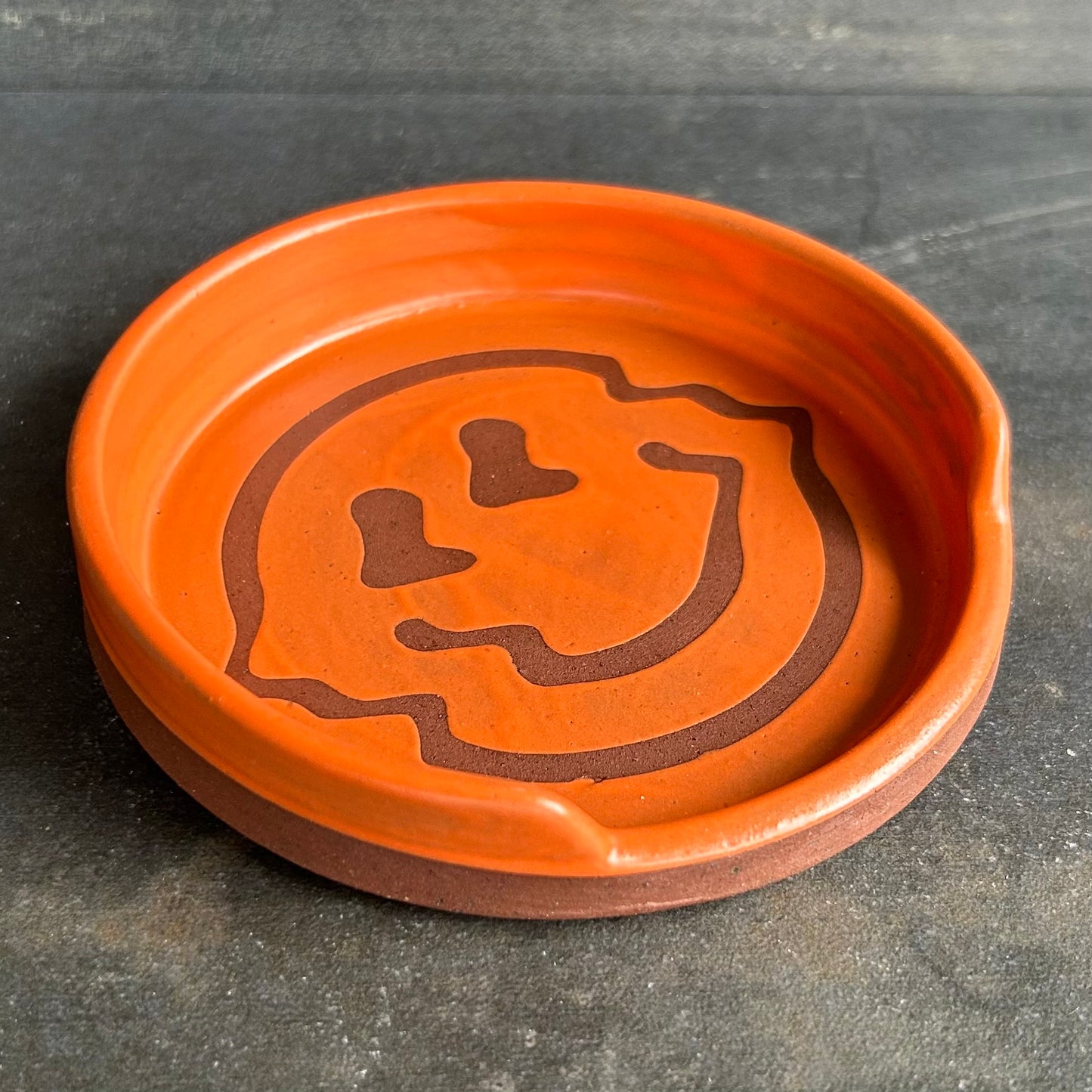 Crazy Face Coaster - Orange Matte / Rust