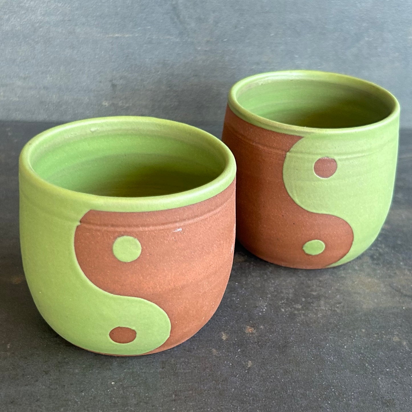 8oz Yin Yang Cup - Green Matte / Rust