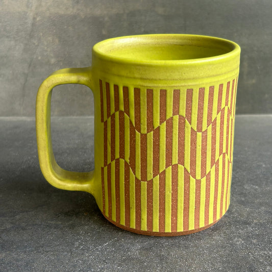 Wavy Stripe Mug - Citrus Matte / Rust