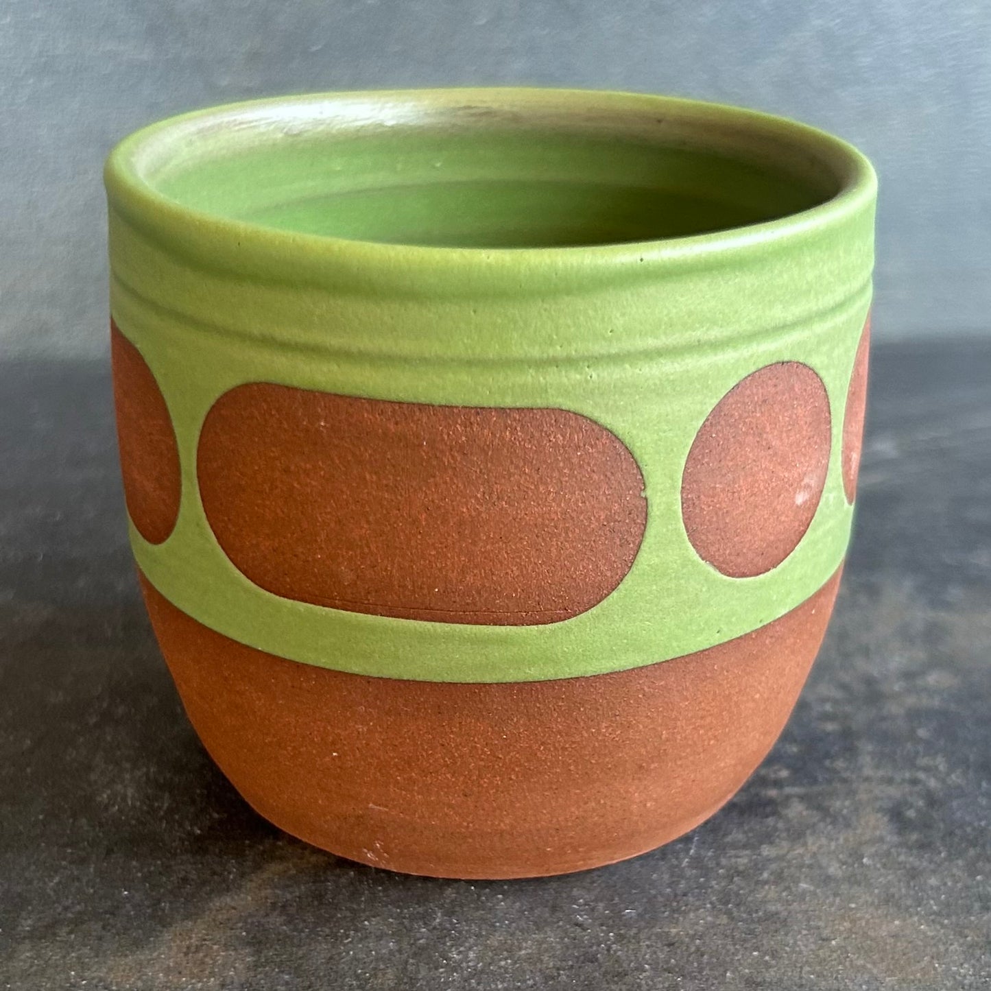 8oz Blob Cup - Green Matte / Rust