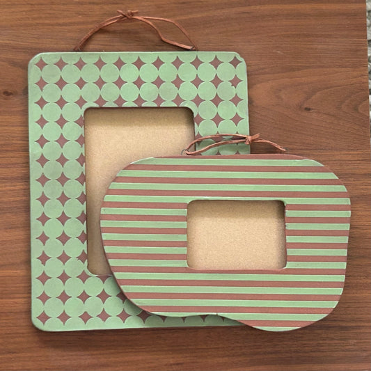 2.5x3.5 Stripe Frame - Green / Rust