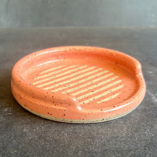 Stripe Spoon Rest - Pink / white