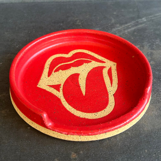 Tongue Coaster - Red Matte / Speckled Buff