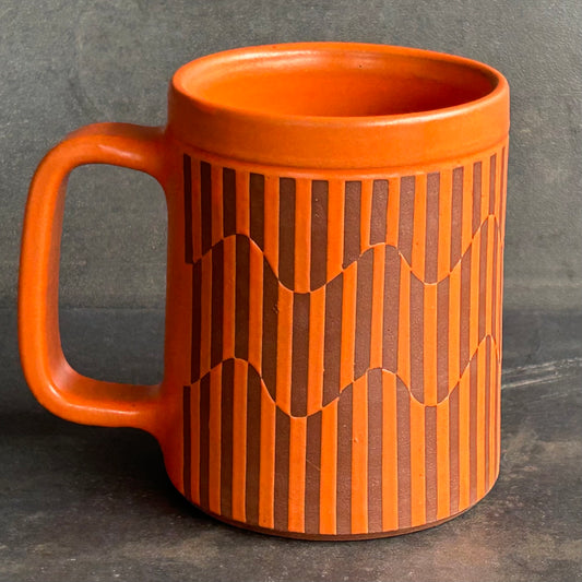 Wavy Stripe Mug - Orange / Rust