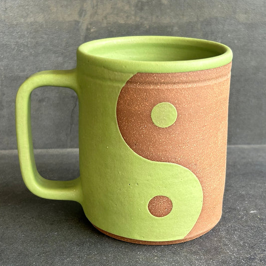 Yin Yang Mug - Green Matte / Rust