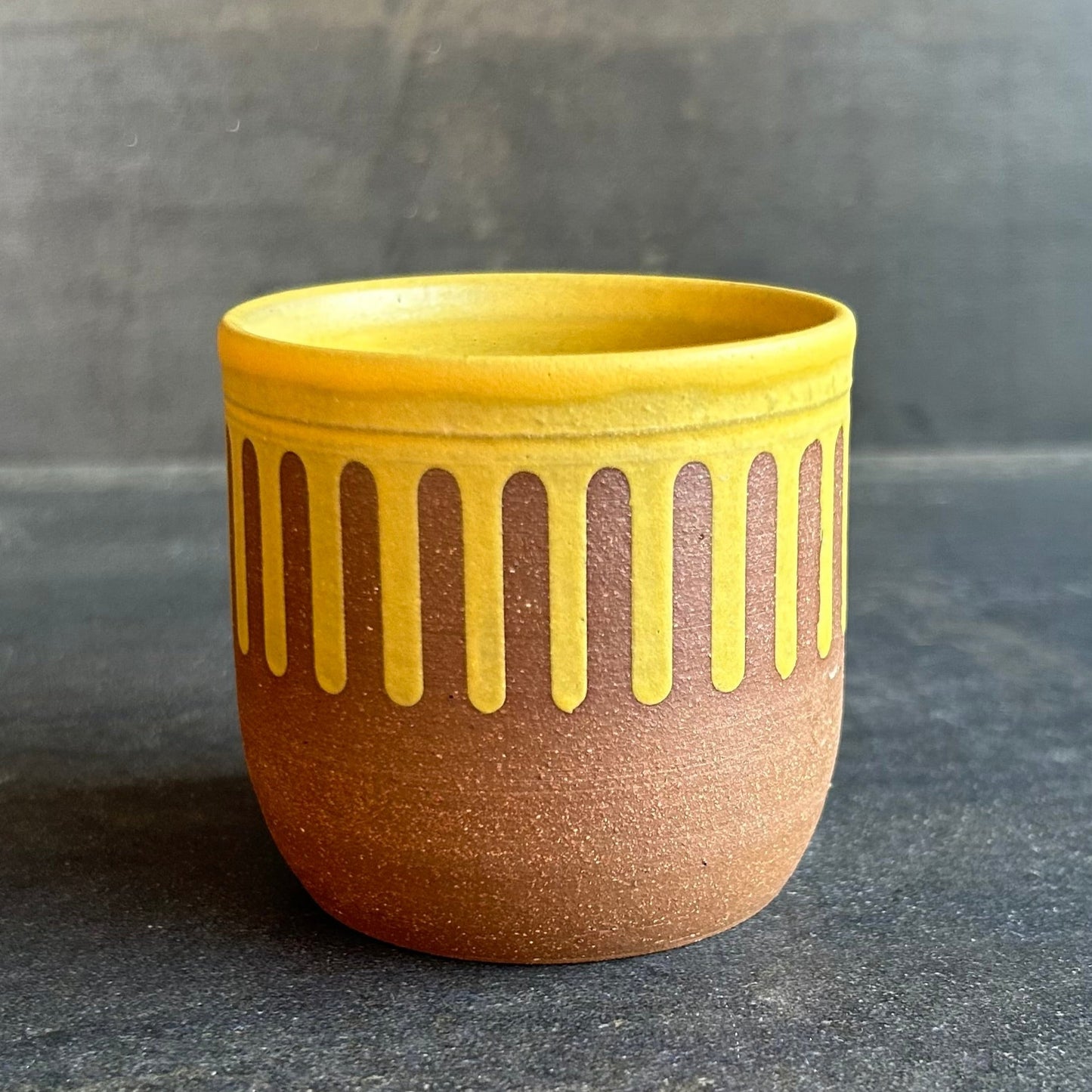 Drip Espresso Cup - Yellow Matte / Rust