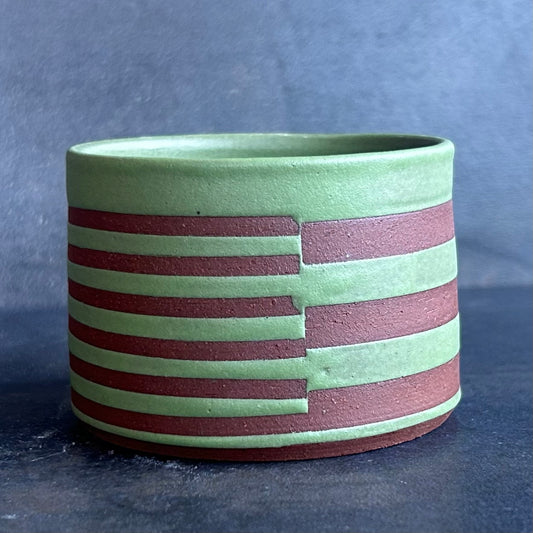4oz. Stripe Cortada Cup - Green