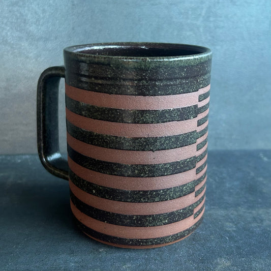 Stripes Mug - Temmoku / Rust