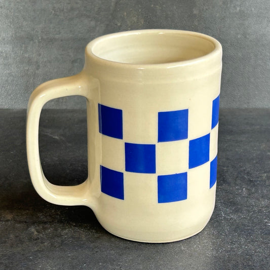 Checkerboard Mug - Blue / White