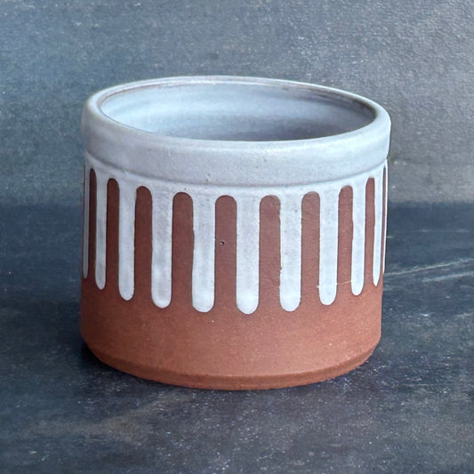 4oz. Drip Cortada Cup - White Matte / Rust