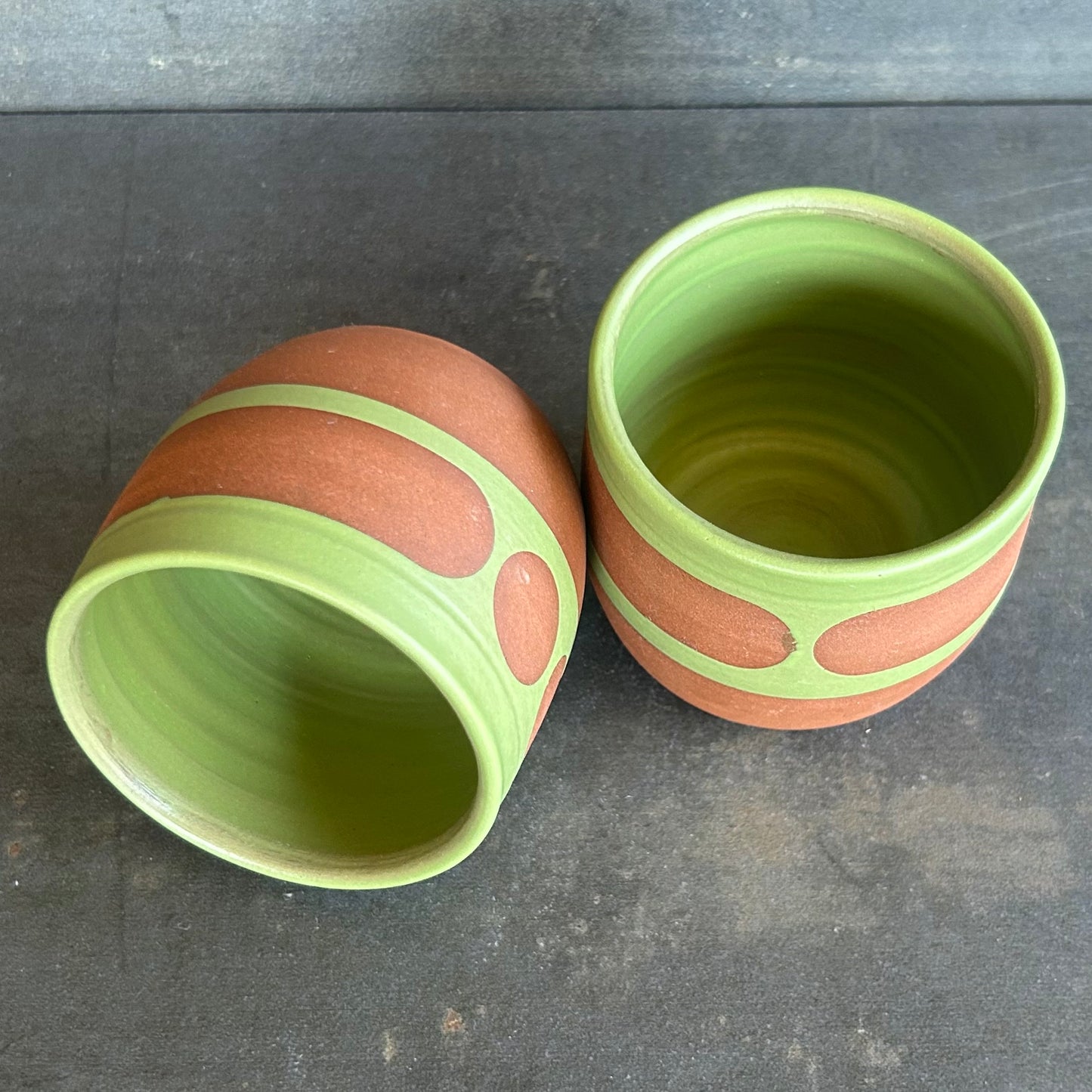 8oz Blob Cup - Green Matte / Rust