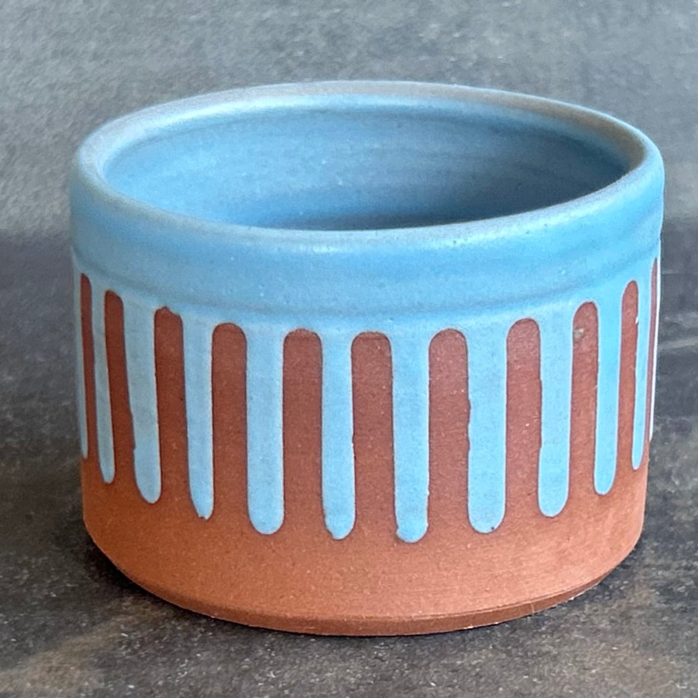 4oz. Drip Cortada Cup - Light Blue Matte Matte / Rust