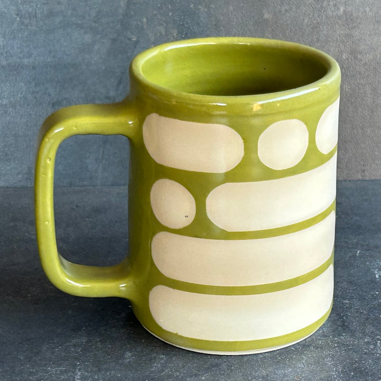 Blob Print Mug - Avocado / White