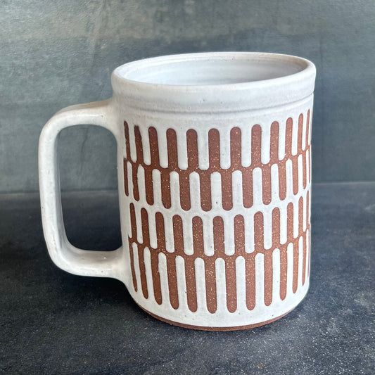 Pattern Mug - White Matte / Rust