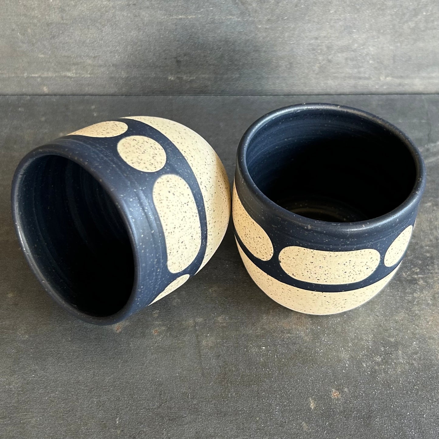 8oz Blob Cup -Black Matte / Speckled White