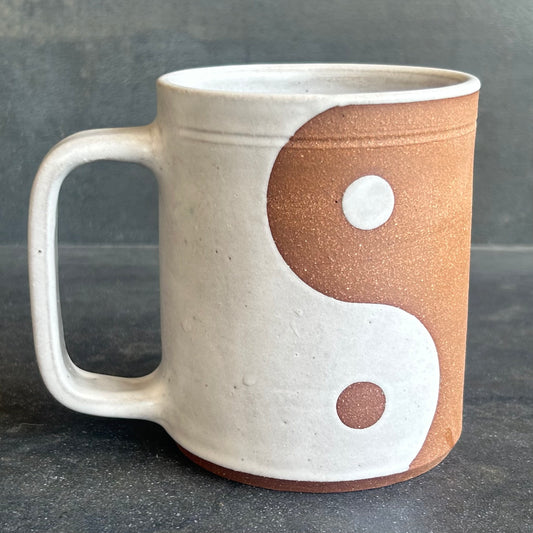 Yin Yang Mug - White Matte / Rust