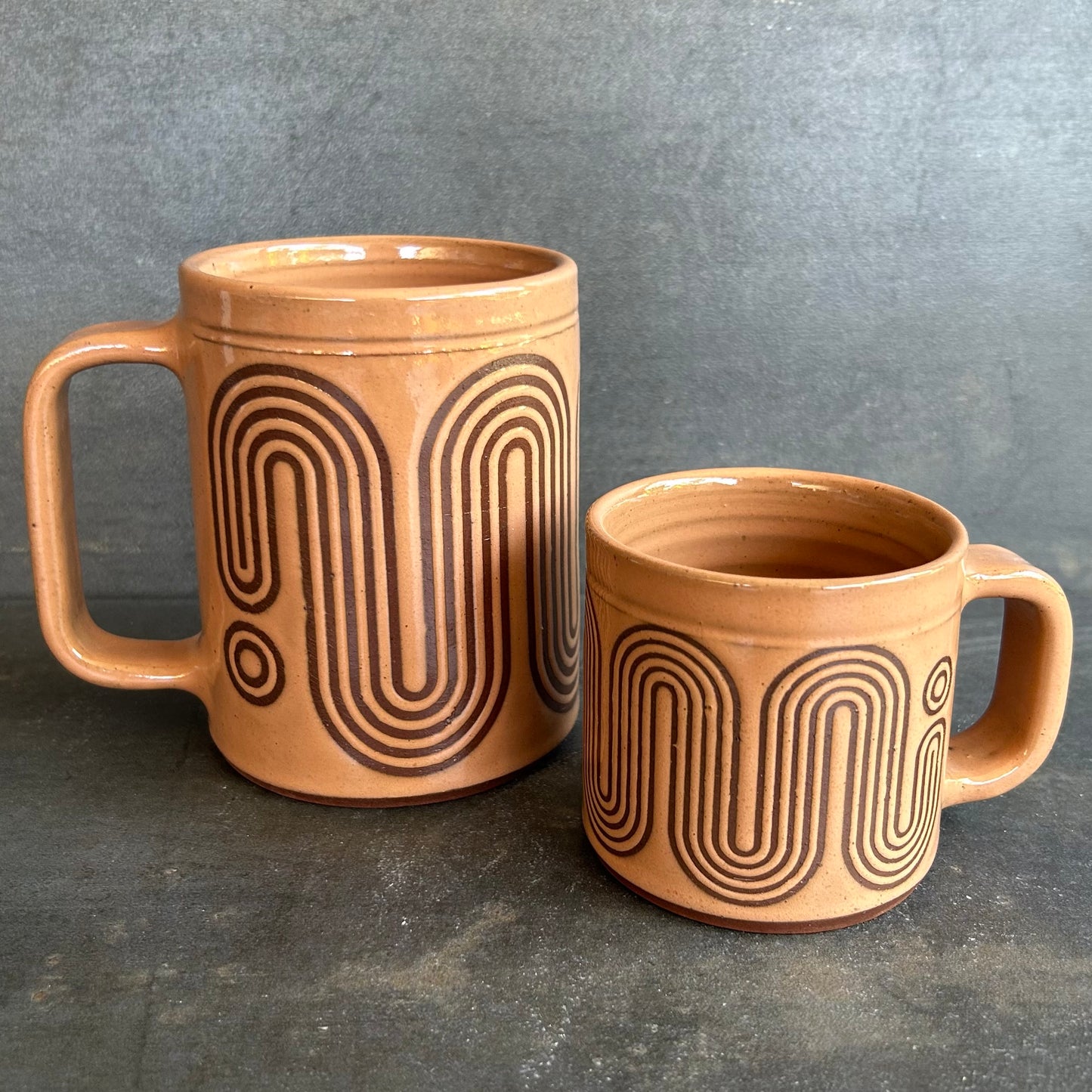 Mini Mug Big Wave  -Nude / Rust