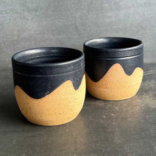 8oz Wave Cup -Black Matte / Speckled Buff