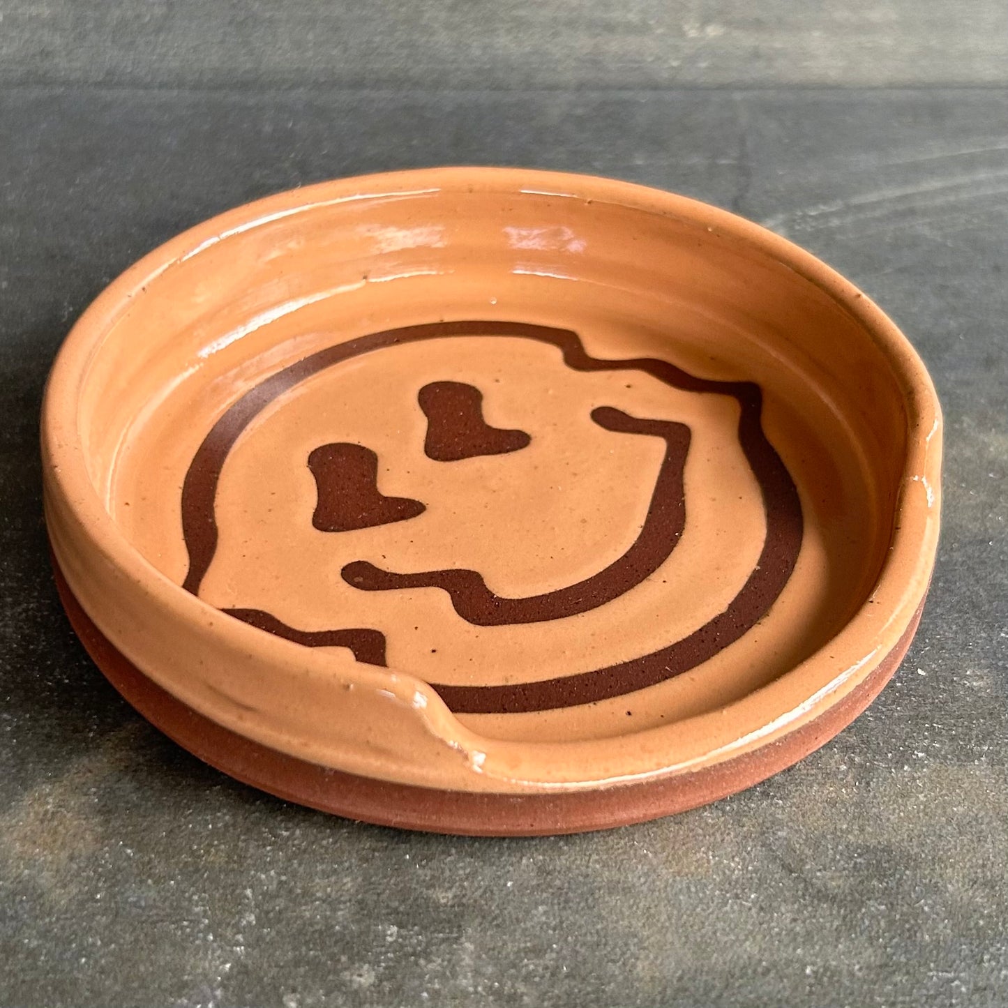 Crazy Face Coaster - Nude / Rust