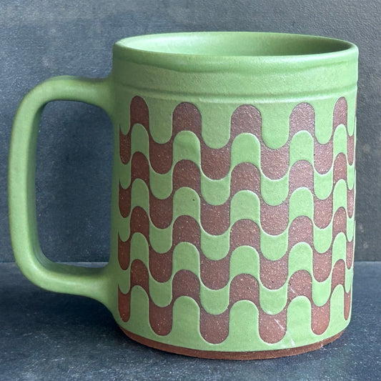 Retro Mug - Green Matte / Rust